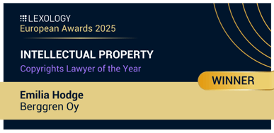 Intellectual Property - Copyrights Lawyer of the Year - Emilia Hodge Berggren Oy