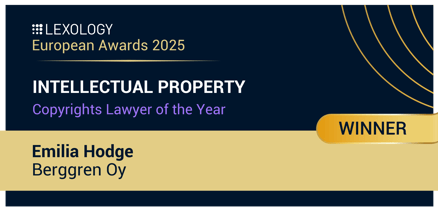 Intellectual Property - Copyrights Lawyer of the Year - Emilia Hodge Berggren Oy